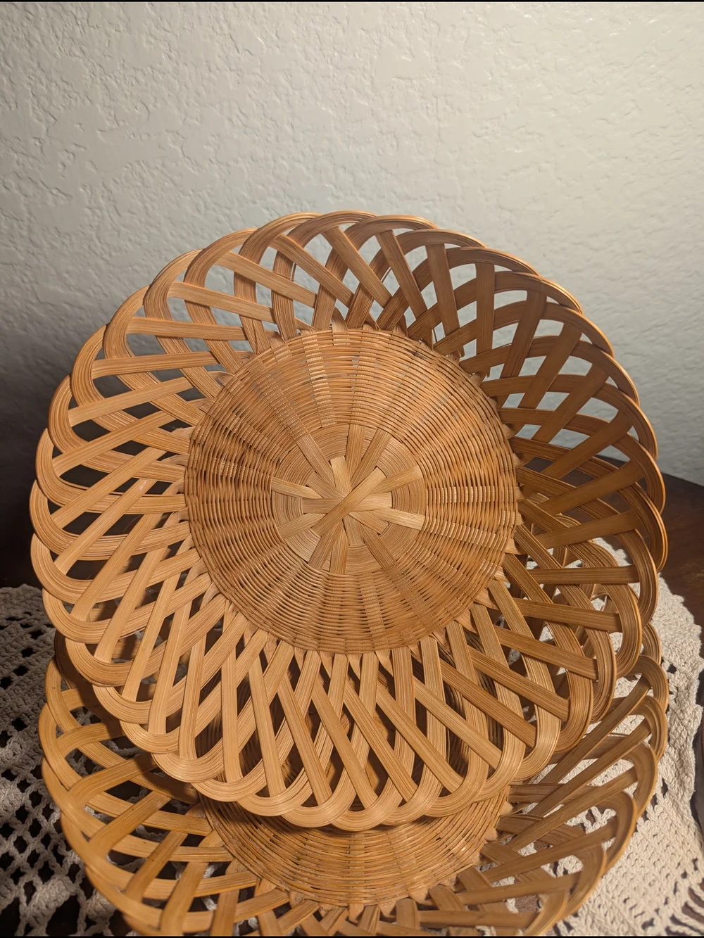 Rattan Bamboo Like Natural Woven Decorative Baskets - Tan
